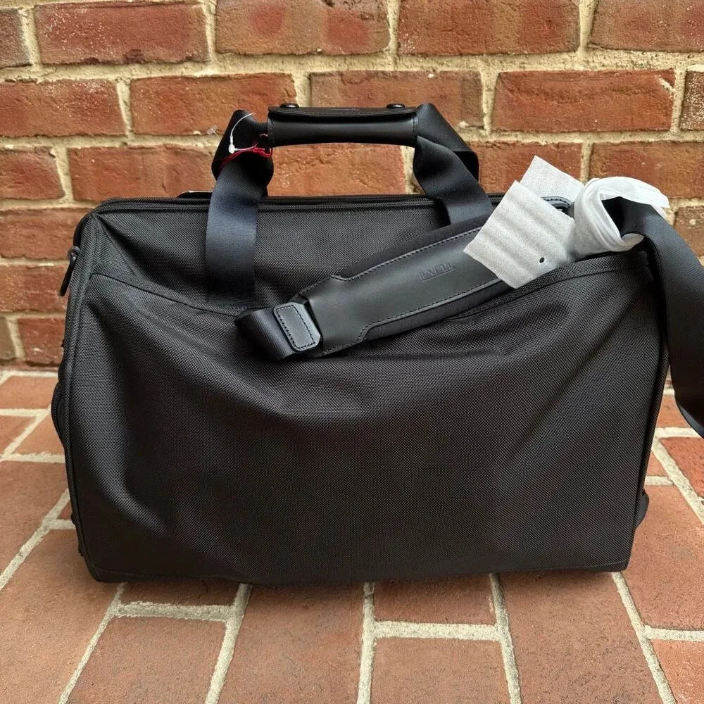 TUMI Framed Soft Duffel Travel Bag Black Carry On Weekender NEW